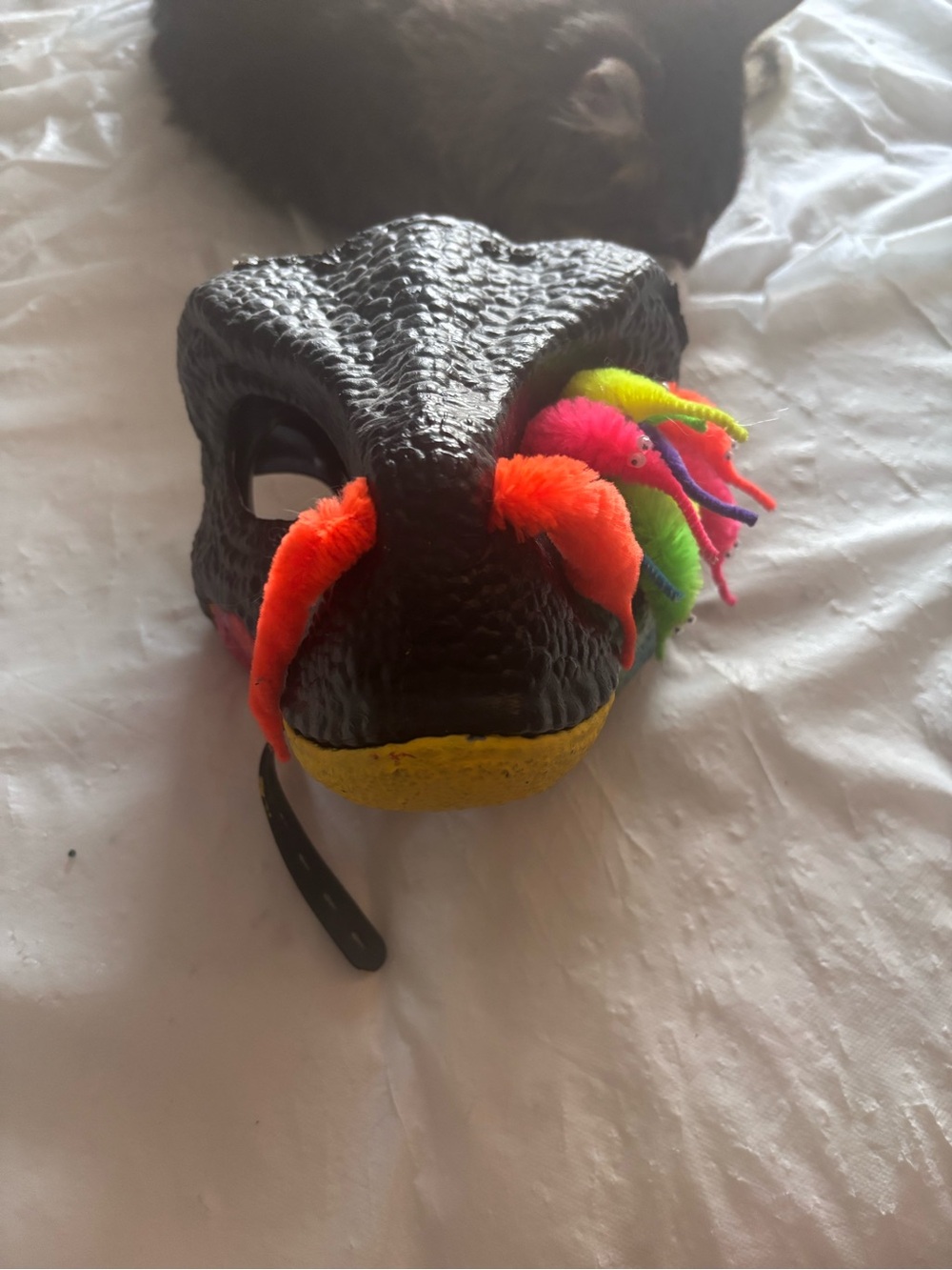Kids Black Dino Costume Mask Fur Suit Jurassic World